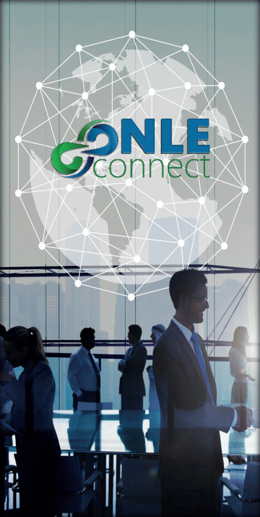 Team meeting with growth chart, NLE Connect board